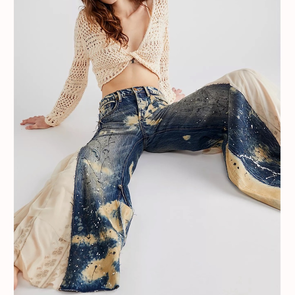 NWOT Free People Martha lace jeans size 28 - Picture 2 of 7
